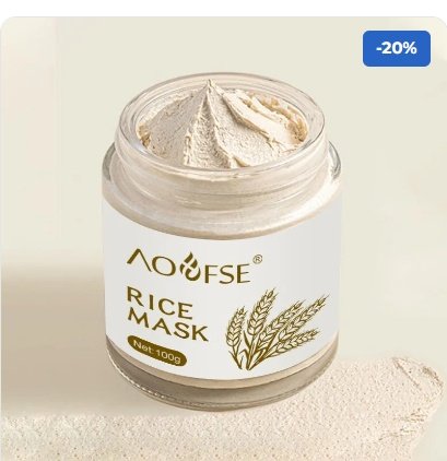 Vegan Organic Rice Face Mask